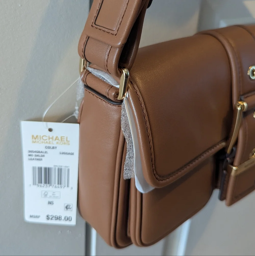 Michael Kors Tan Colby Leather Shoulder Bag